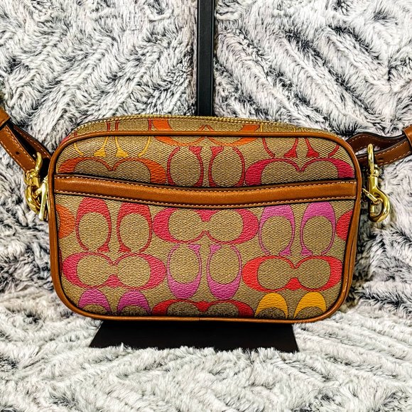 NWOT - COACH JES CROSSBODY 20 IN RAINBOW SIGNATURE CANVAS (C1308) - Picture 2 of 13